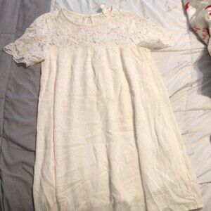 H&M white/cream color dress with lace size 6